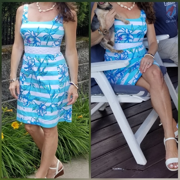 Lilly Pulitzer Dresses & Skirts - Lilly Pulitzer Stripe beaded sleeveless dress 2